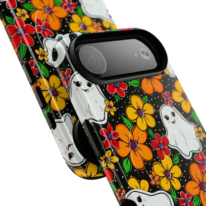 Halloween Floral Ghost Phone Case — Tough Magnetic Protective Cover