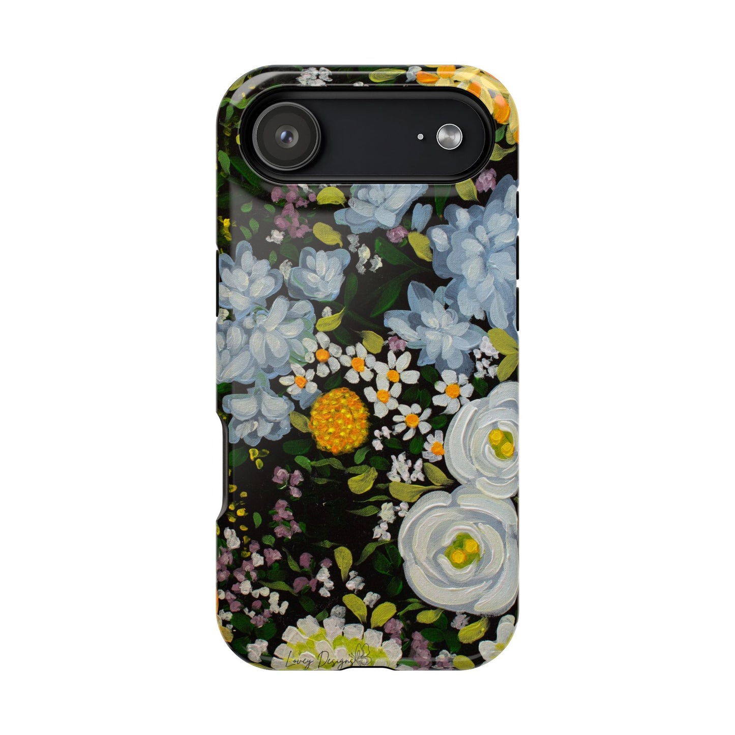 iPhone 16 & iPhone 17 Case - Midnight Garden Floral Design - Magnetic Impact-Resistant