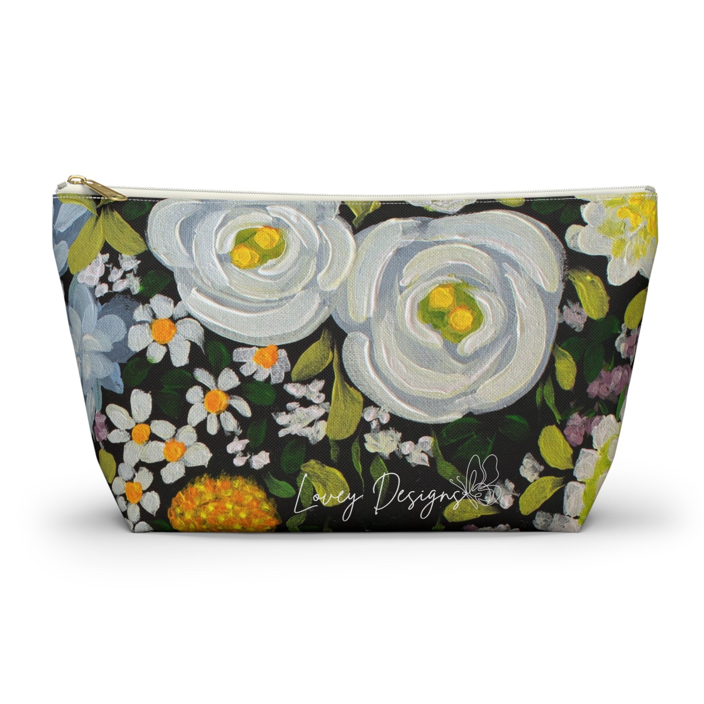 Midnight Garden — Floral Accessory Pouch Garden Makeup Bag \
