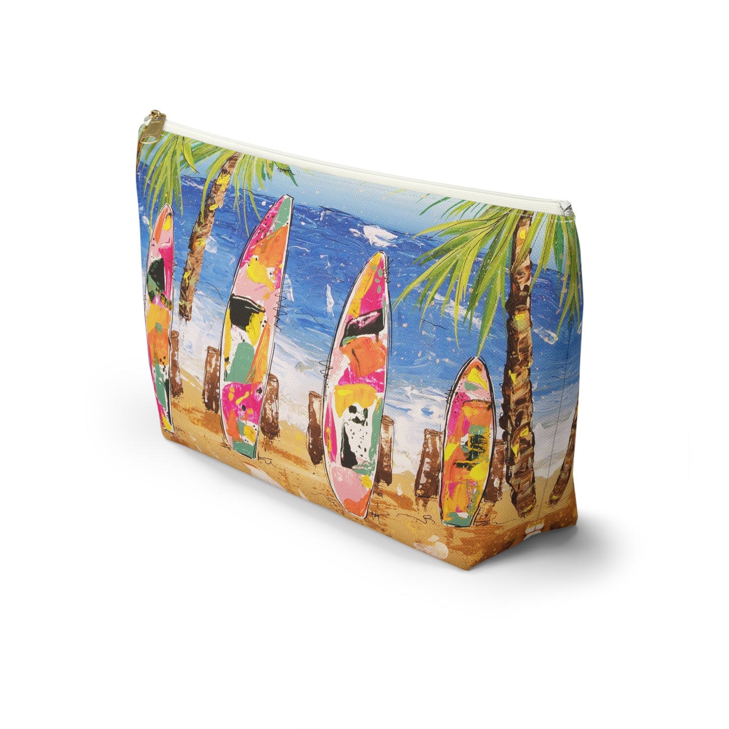 Surfboard Beach Accessory Pouch — Tropical Cosmetic Travel Bag