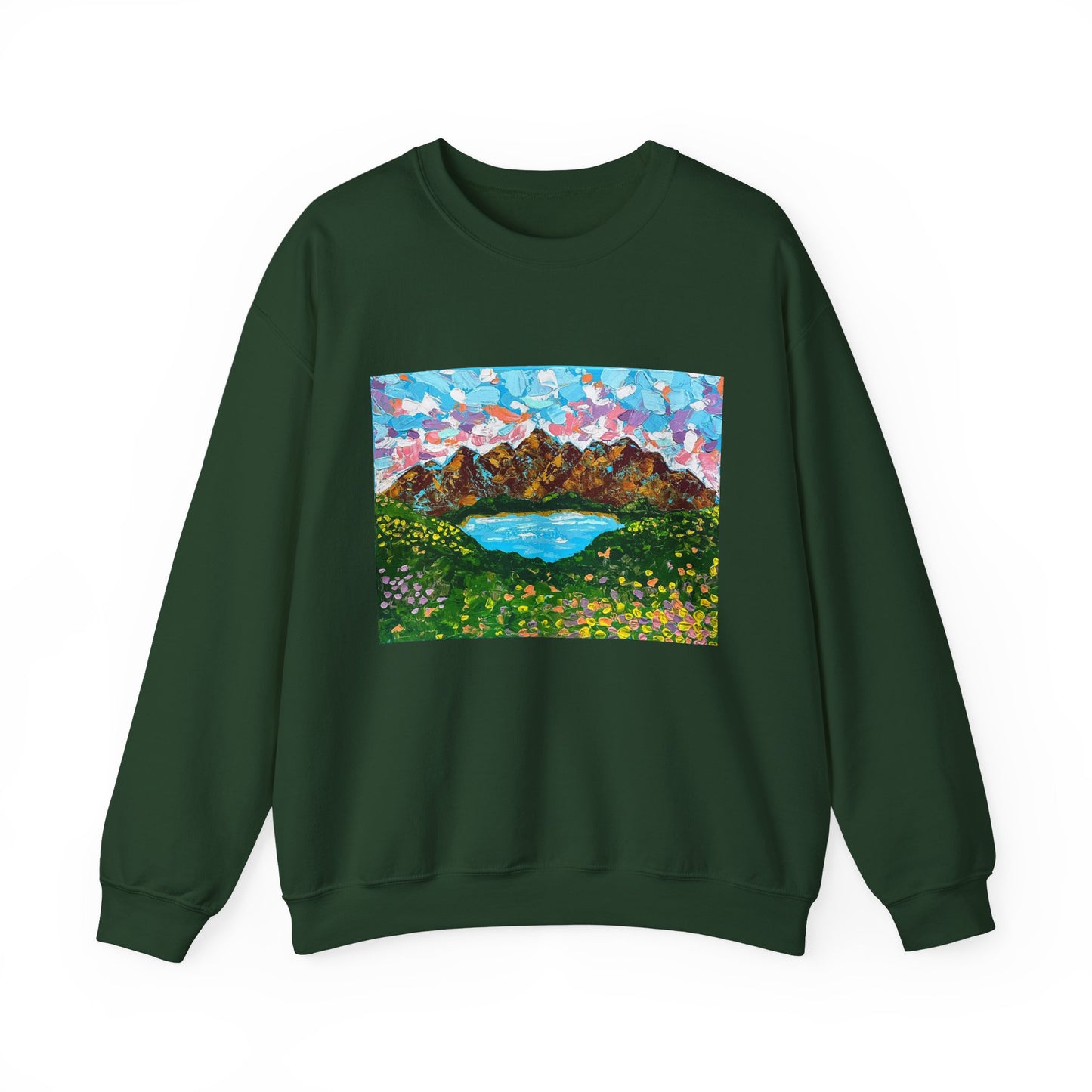 Colorful Mountain Landscape Sweatshirt - "Mountain Lullaby"