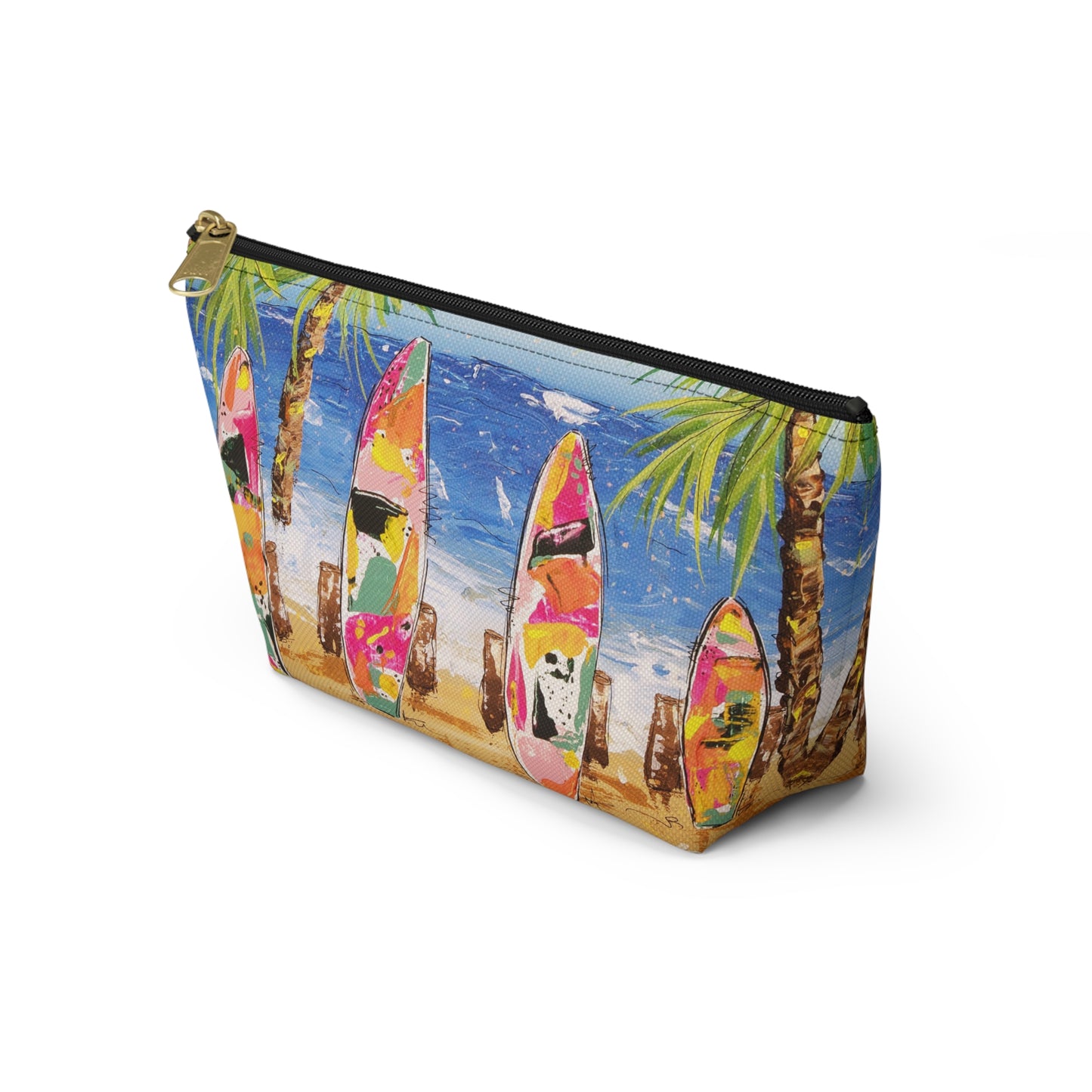Surfboard Beach Accessory Pouch — Tropical Cosmetic Travel Bag