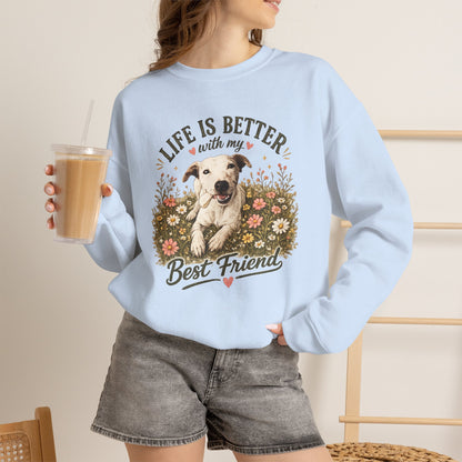 Copy of Sunsets & Sandy Paws Crewneck Sweatshirt – Beach Dog Graphic