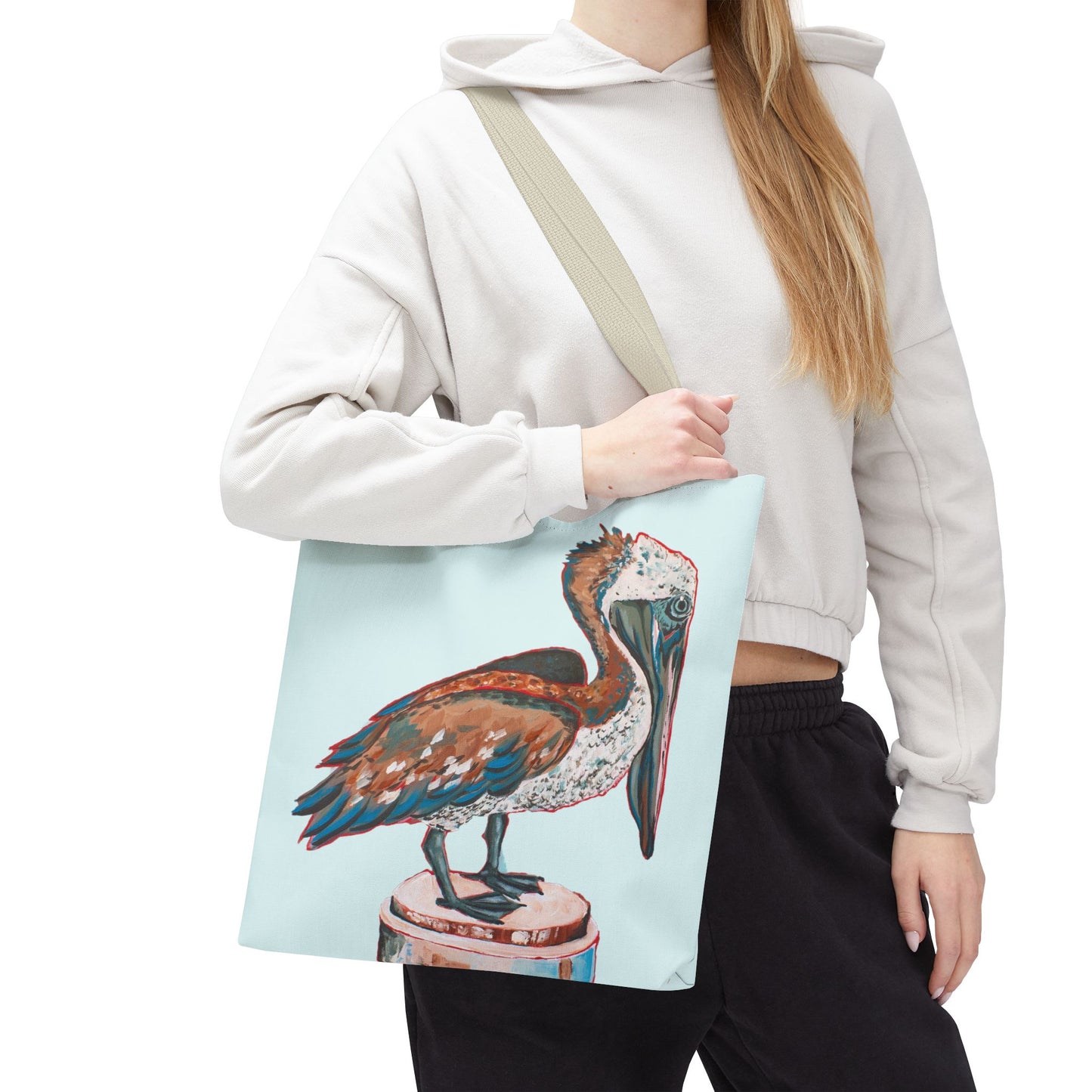 Beach Pelican Pier Tote Bag — Nautical Beach Canvas Carryall