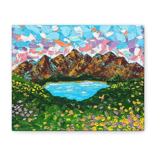Canvas Print Colorful Mountain Landscape - "Mountain Lullaby"