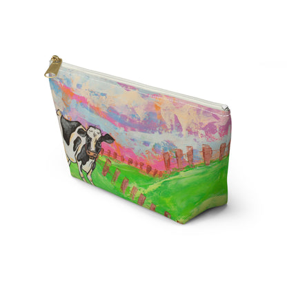 Cow Pasture Accessory Pouch — Colorful Farm Animal Makeup Bag