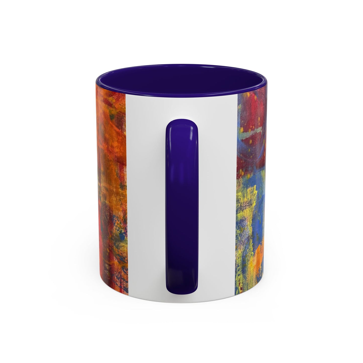 Colorful Abstract Art Mug (11oz & 15oz) — Hand-Painted Vibe, Logo Accent