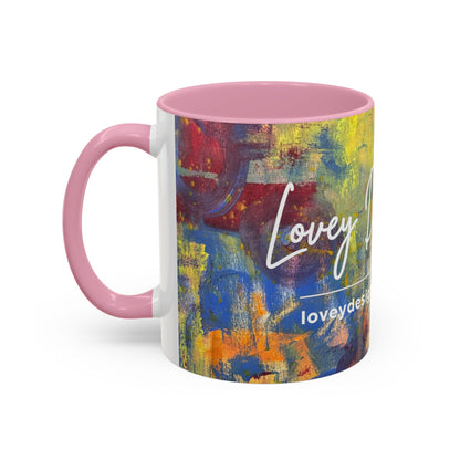 Colorful Abstract Art Mug (11oz & 15oz) — Hand-Painted Vibe, Logo Accent