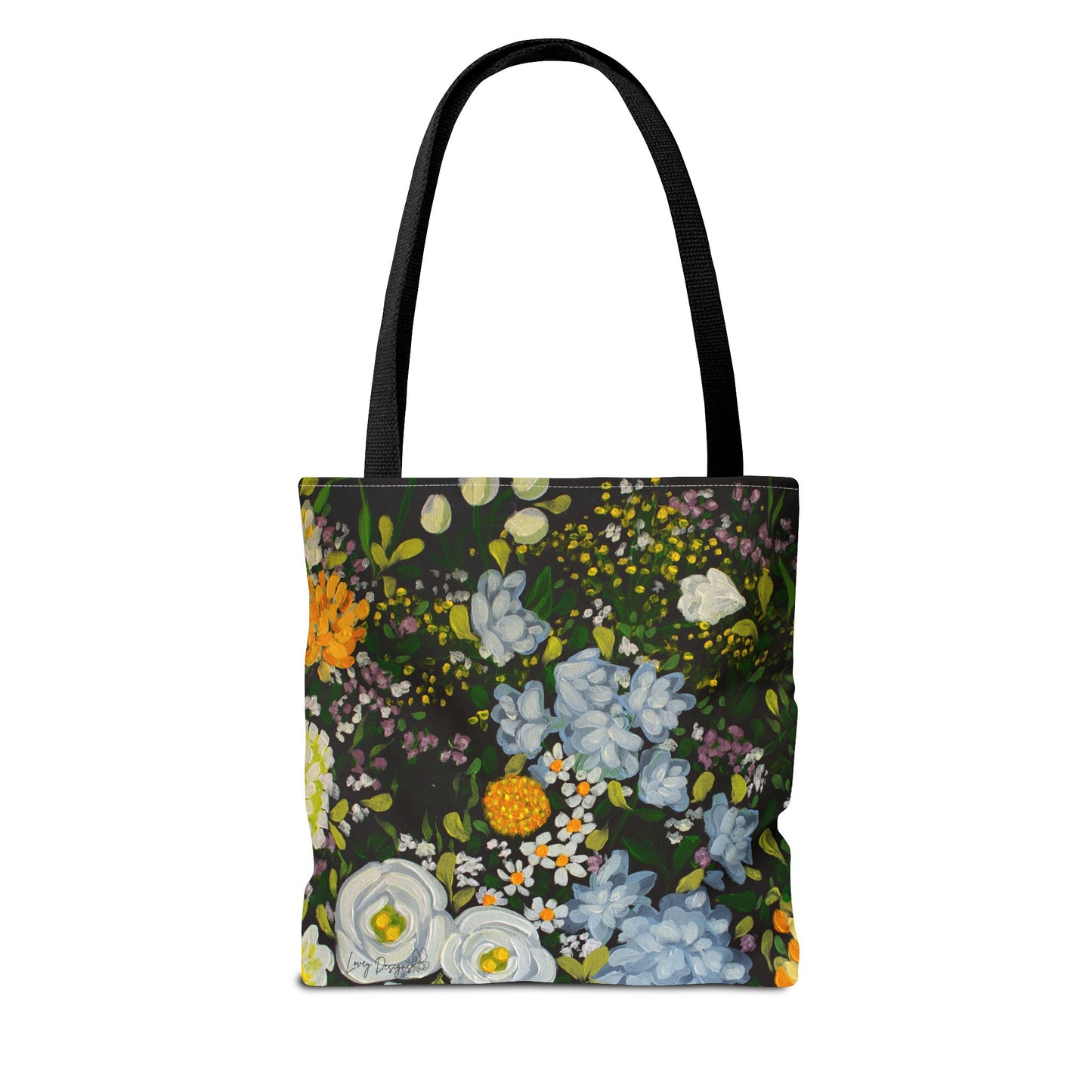 Midnight Garden - Floral Canvas Tote