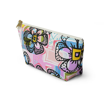 Floral Pop Accessory Pouch — Colorful Makeup & Travel Cosmetic Bag