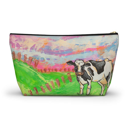 Cow Pasture Accessory Pouch — Colorful Farm Animal Makeup Bag