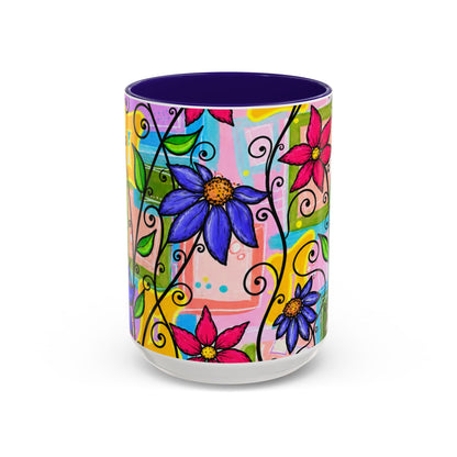 Colorful Floral Art Mug – Vibrant Hand-Painted Flowers (11oz, 15oz)