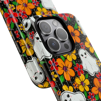 Halloween Floral Ghost Phone Case — Tough Magnetic Protective Cover