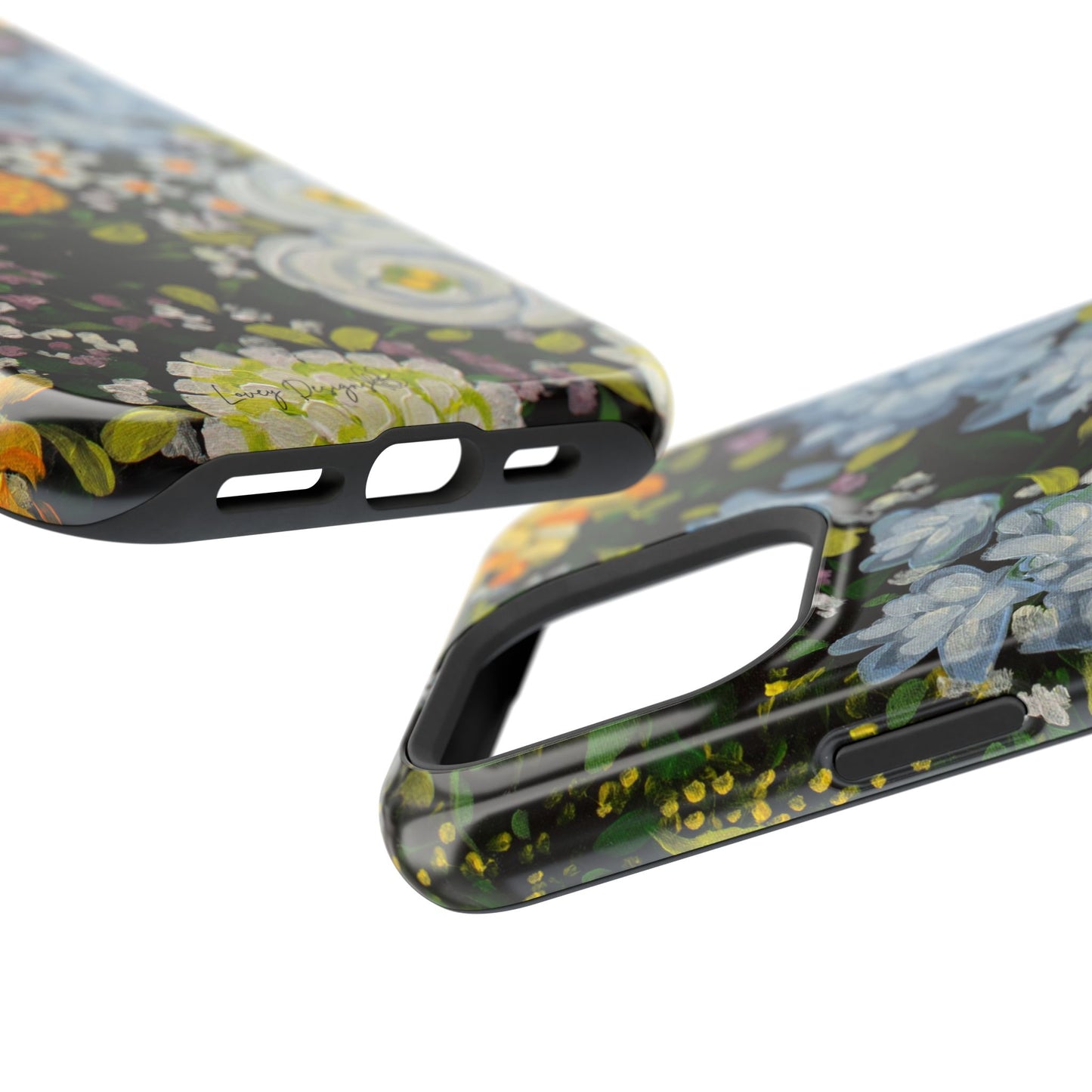 iPhone 16 & iPhone 17 Case - Midnight Garden Floral Design - Magnetic Impact-Resistant