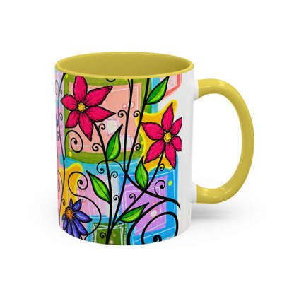 Colorful Floral Art Mug – Vibrant Hand-Painted Flowers (11oz, 15oz)