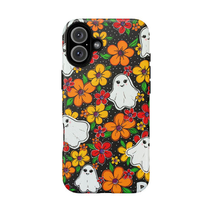 Halloween Floral Ghost Phone Case — Tough Magnetic Protective Cover