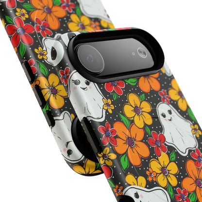 Halloween Floral Ghost Phone Case — Tough Magnetic Protective Cover