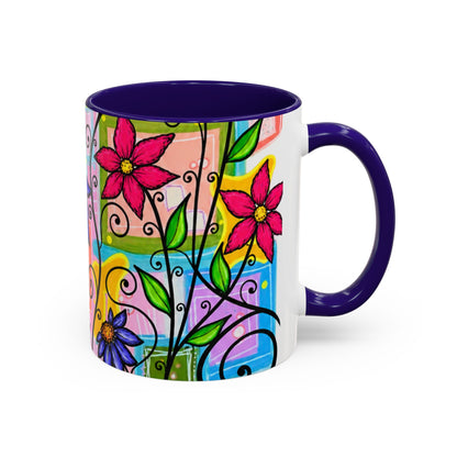 Colorful Floral Art Mug – Vibrant Hand-Painted Flowers (11oz, 15oz)