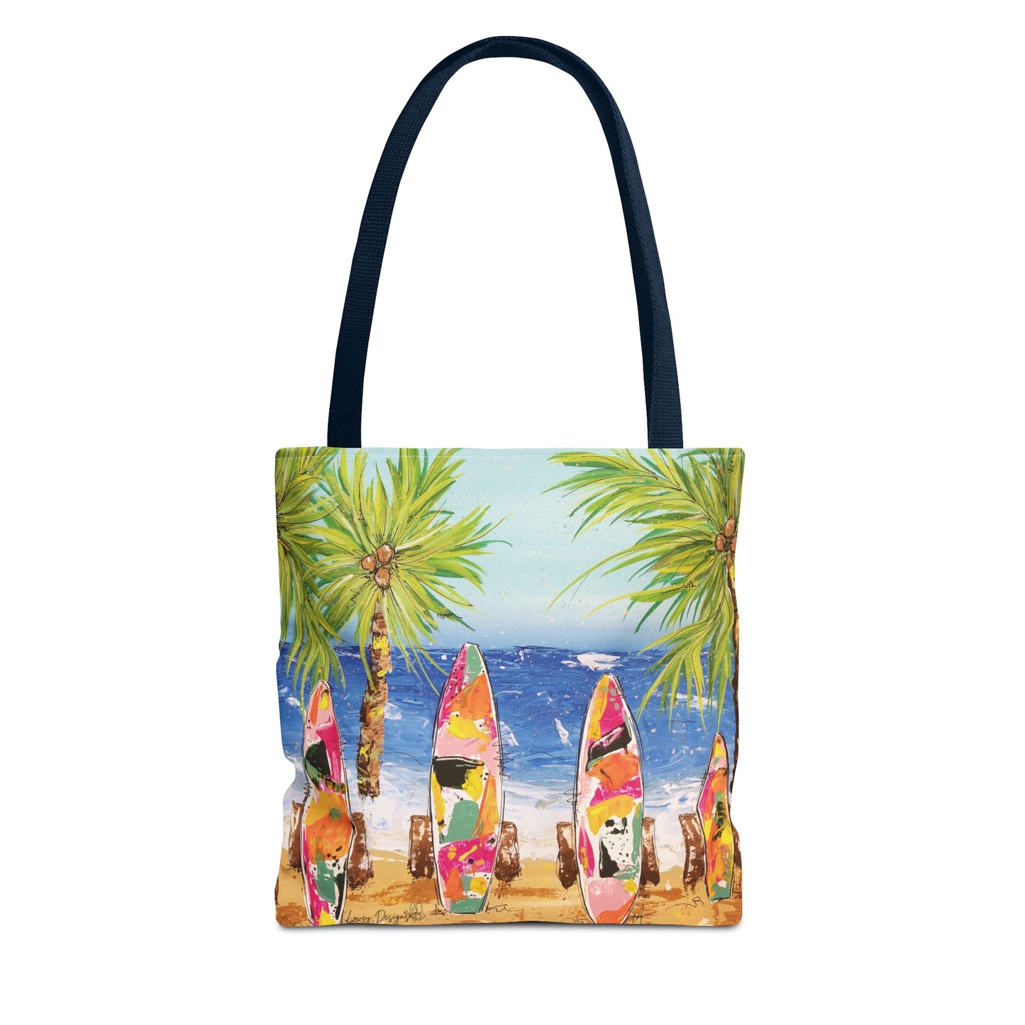 Surfs UP Coastal Tote Bag — Surfboard Beach Beach Tote
