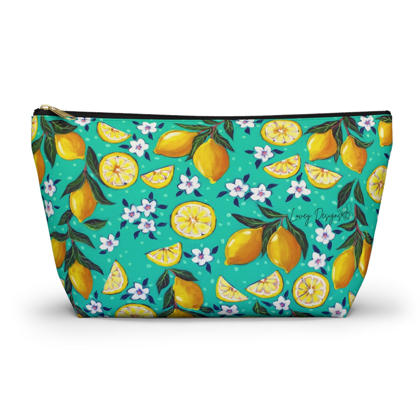 Lemon Blossom Accessory Pouch — T‑Bottom Cosmetic Bag