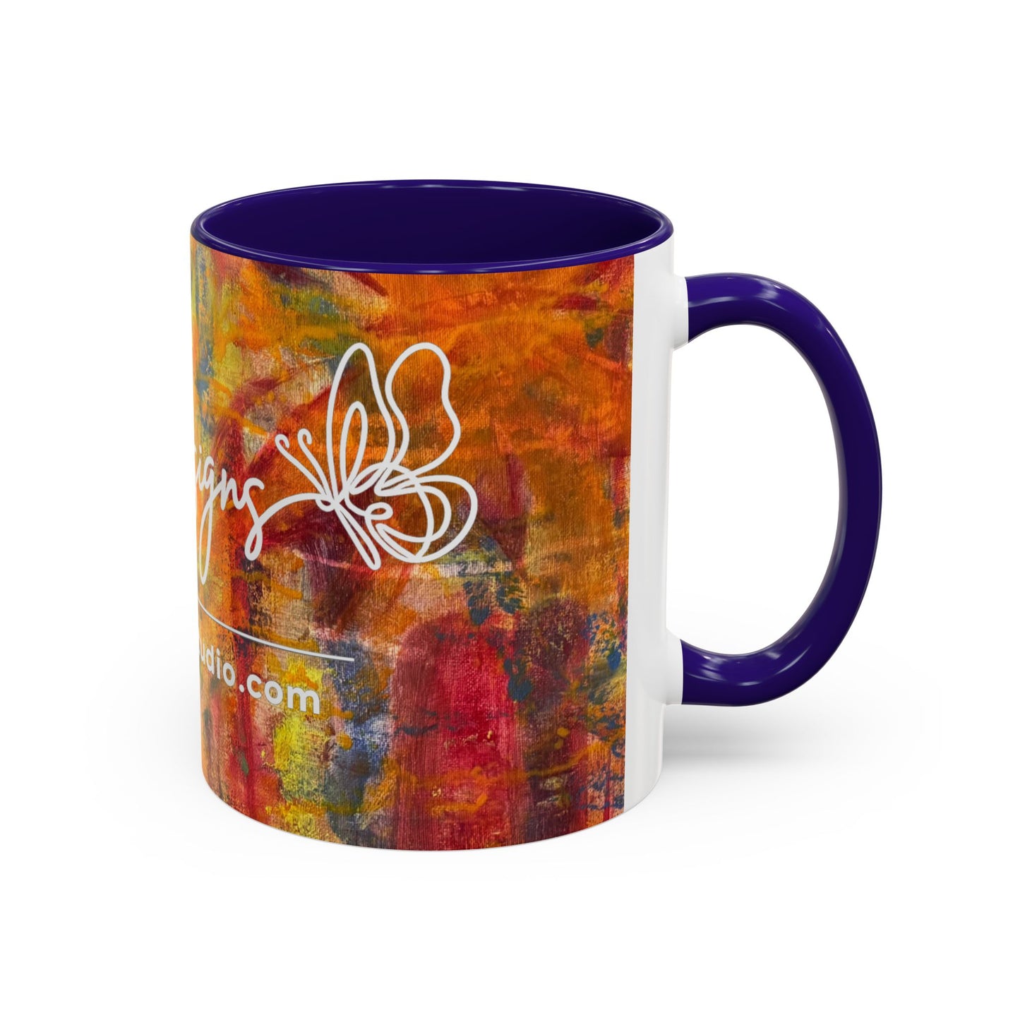 Colorful Abstract Art Mug (11oz & 15oz) — Hand-Painted Vibe, Logo Accent