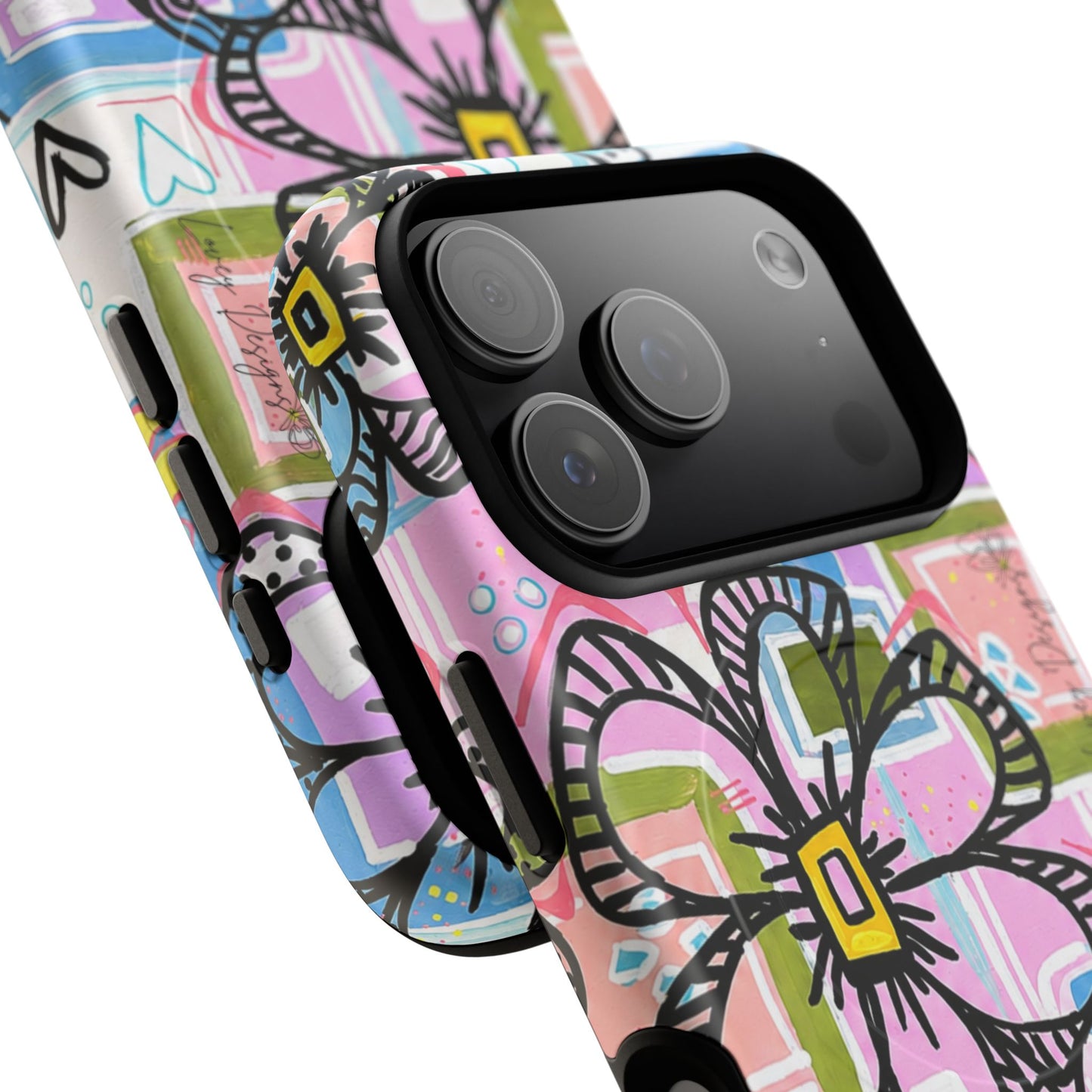 Floral Pop Tough Magnetic Phone Case — Pink Hand-Drawn Daisies