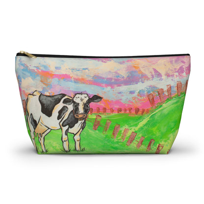 Cow Pasture Accessory Pouch — Colorful Farm Animal Makeup Bag
