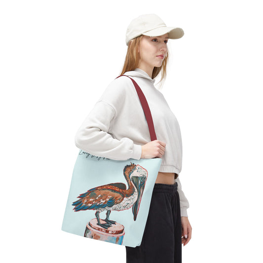 Beach Pelican Pier Tote Bag — Nautical Beach Canvas Carryall