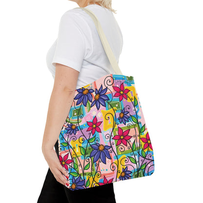 Copy of Floral Teacup Pattern Tote Bag – Vintage Daisies & Bouquet All-Over Print