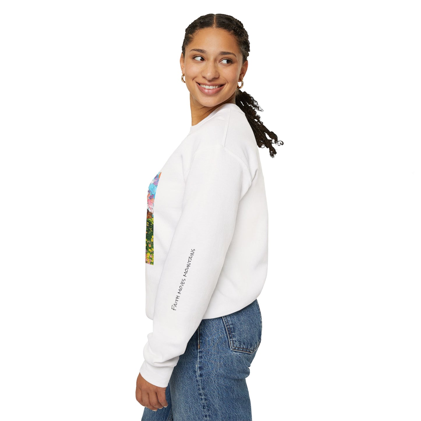 Faith Moves Mountains Sweatshirt — Inspirational Crewneck