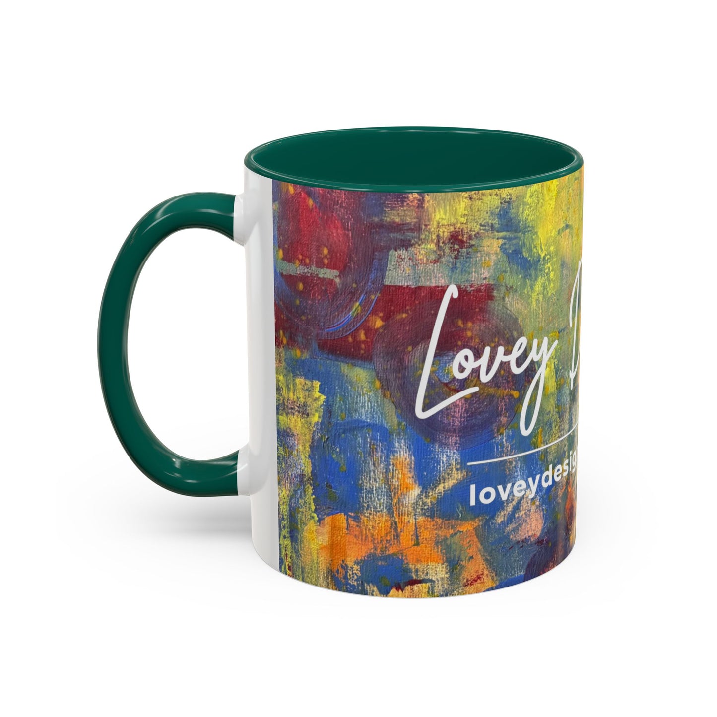 Colorful Abstract Art Mug (11oz & 15oz) — Hand-Painted Vibe, Logo Accent