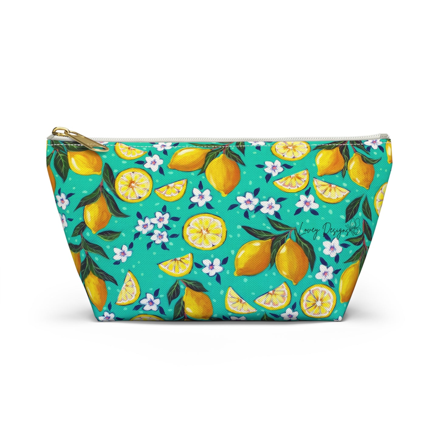 Lemon Blossom Accessory Pouch — T‑Bottom Cosmetic Bag