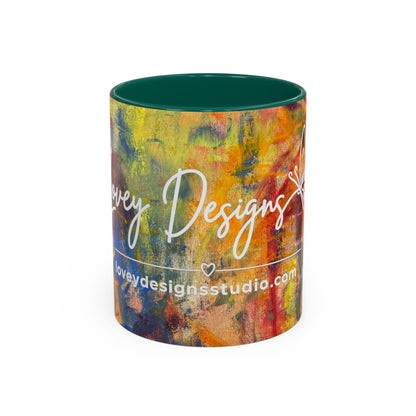 Colorful Abstract Art Mug (11oz & 15oz) — Hand-Painted Vibe, Logo Accent