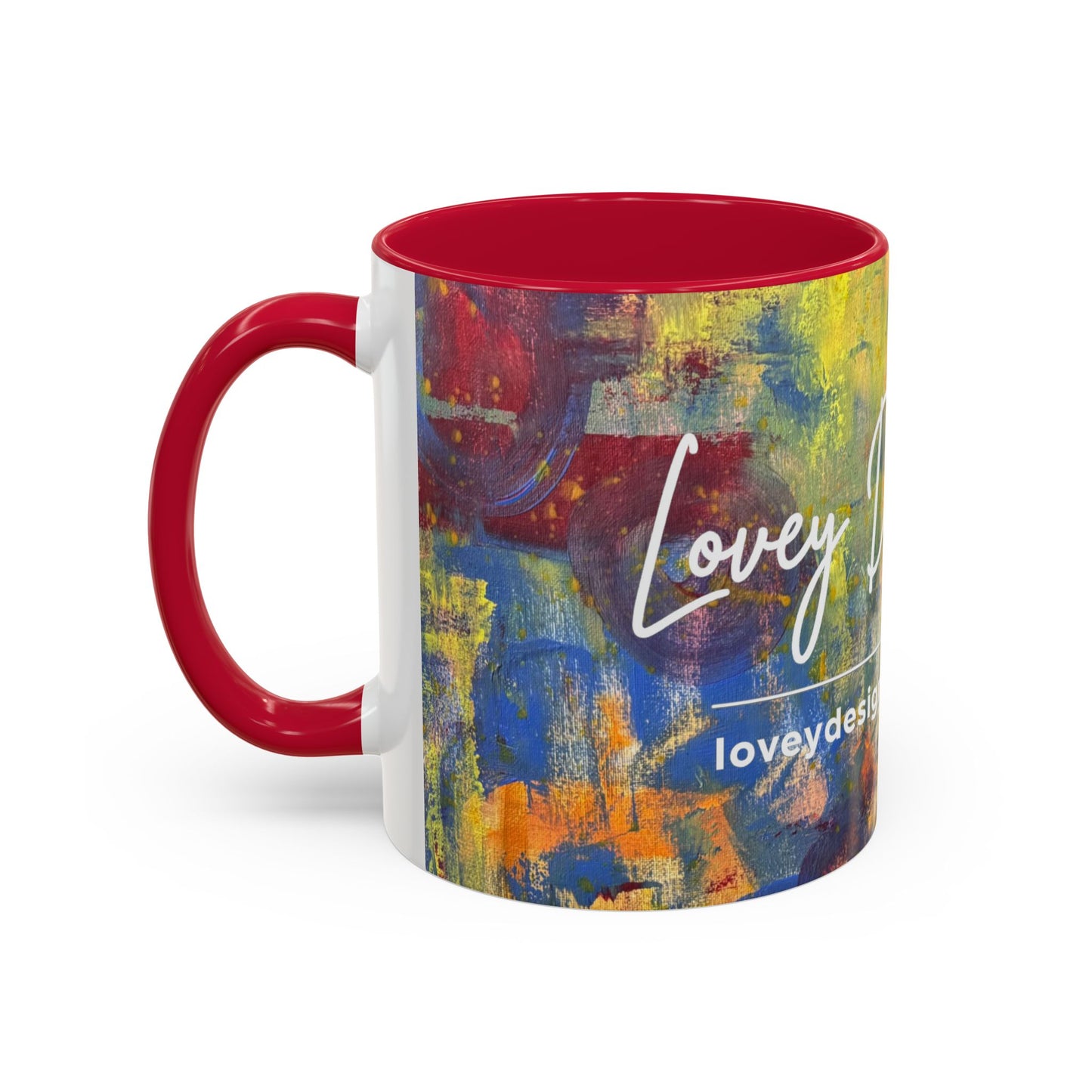 Colorful Abstract Art Mug (11oz & 15oz) — Hand-Painted Vibe, Logo Accent