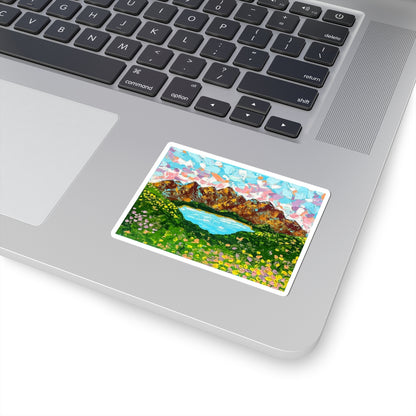 Faith Moves Mountains Sticker — Inspirational Colorful Vinyl Sticker