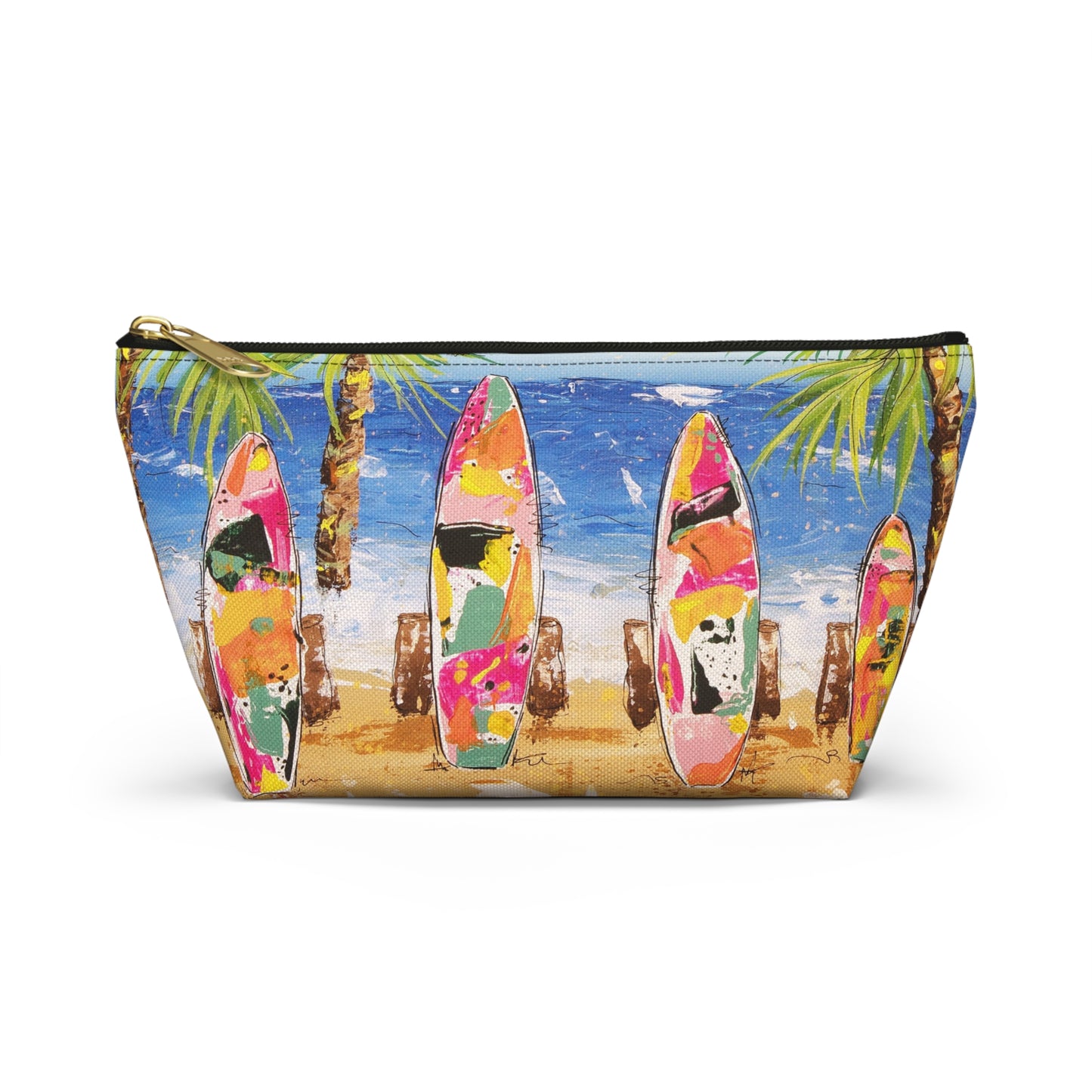 Surfboard Beach Accessory Pouch — Tropical Cosmetic Travel Bag