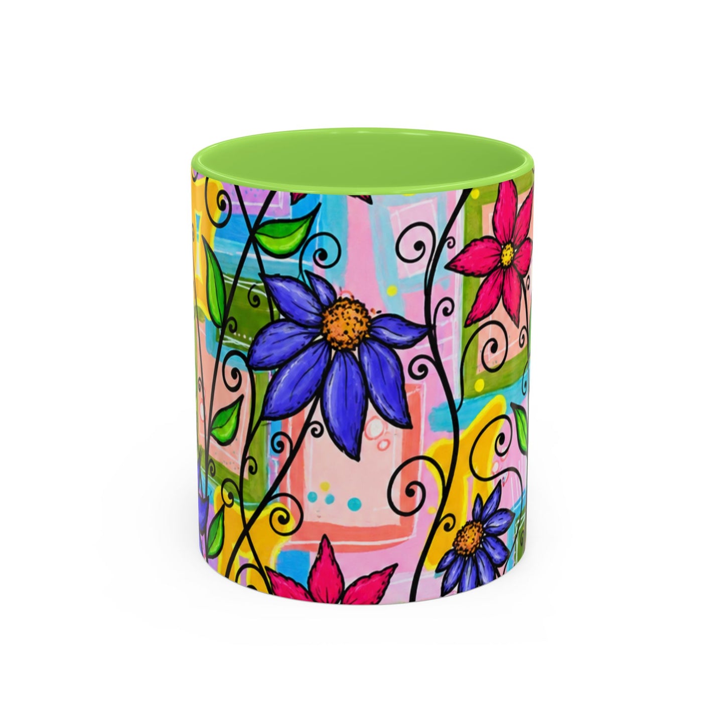 Colorful Floral Art Mug – Vibrant Hand-Painted Flowers (11oz, 15oz)