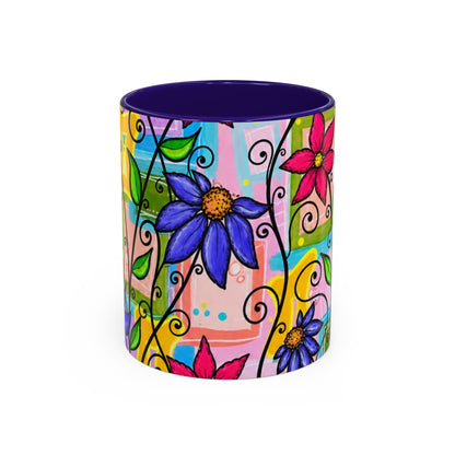 Colorful Floral Art Mug – Vibrant Hand-Painted Flowers (11oz, 15oz)