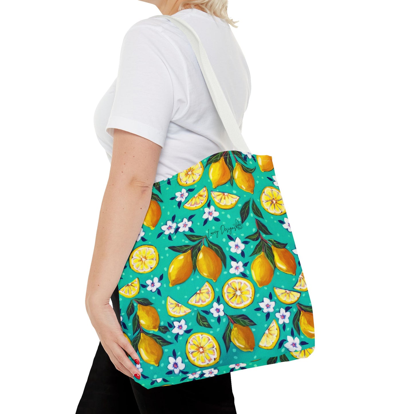 Lemon Blossom Tote Bag — Vibrant Citrus All-Over Print