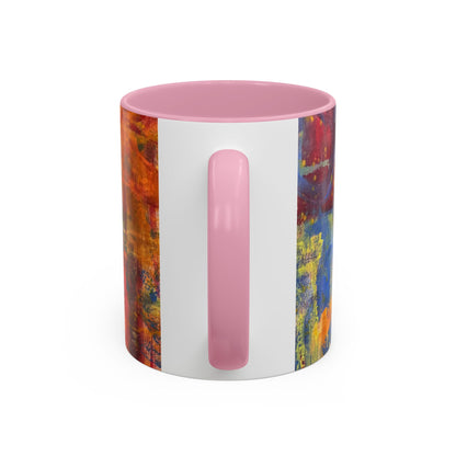 Colorful Abstract Art Mug (11oz & 15oz) — Hand-Painted Vibe, Logo Accent