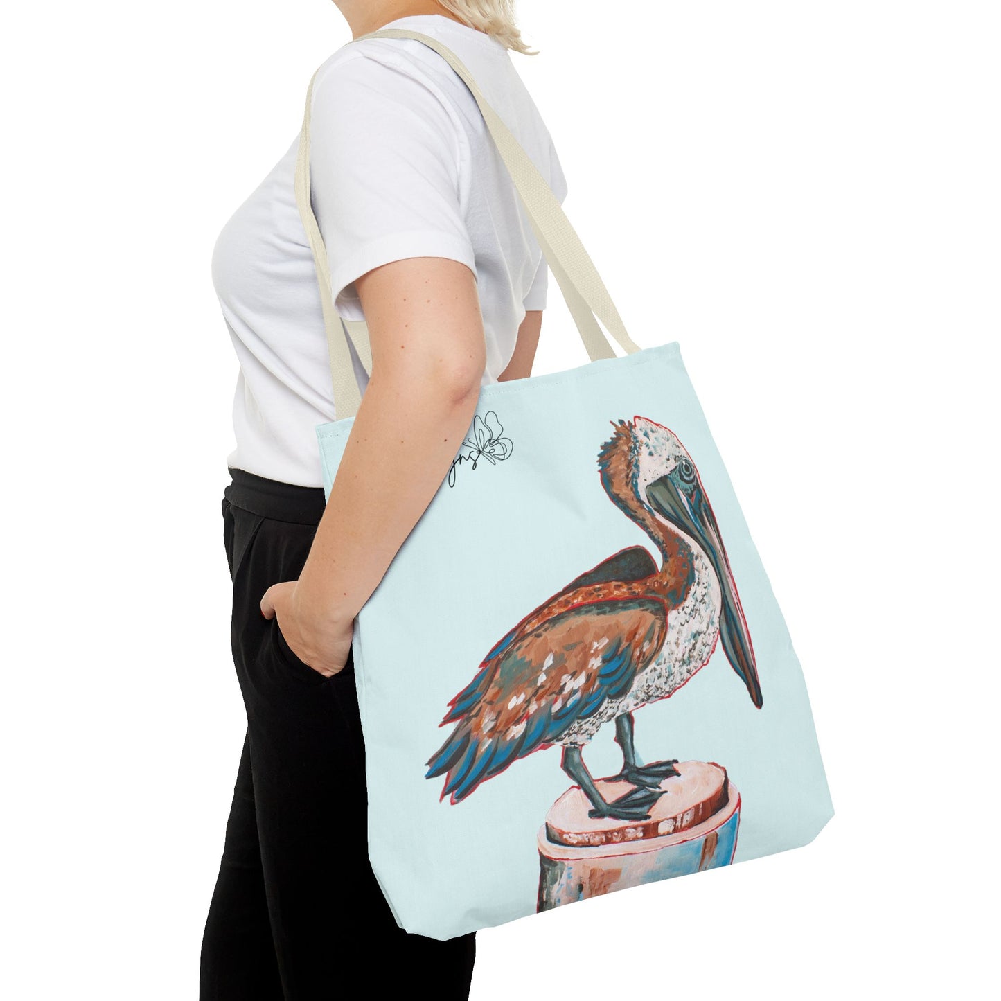 Beach Pelican Pier Tote Bag — Nautical Beach Canvas Carryall