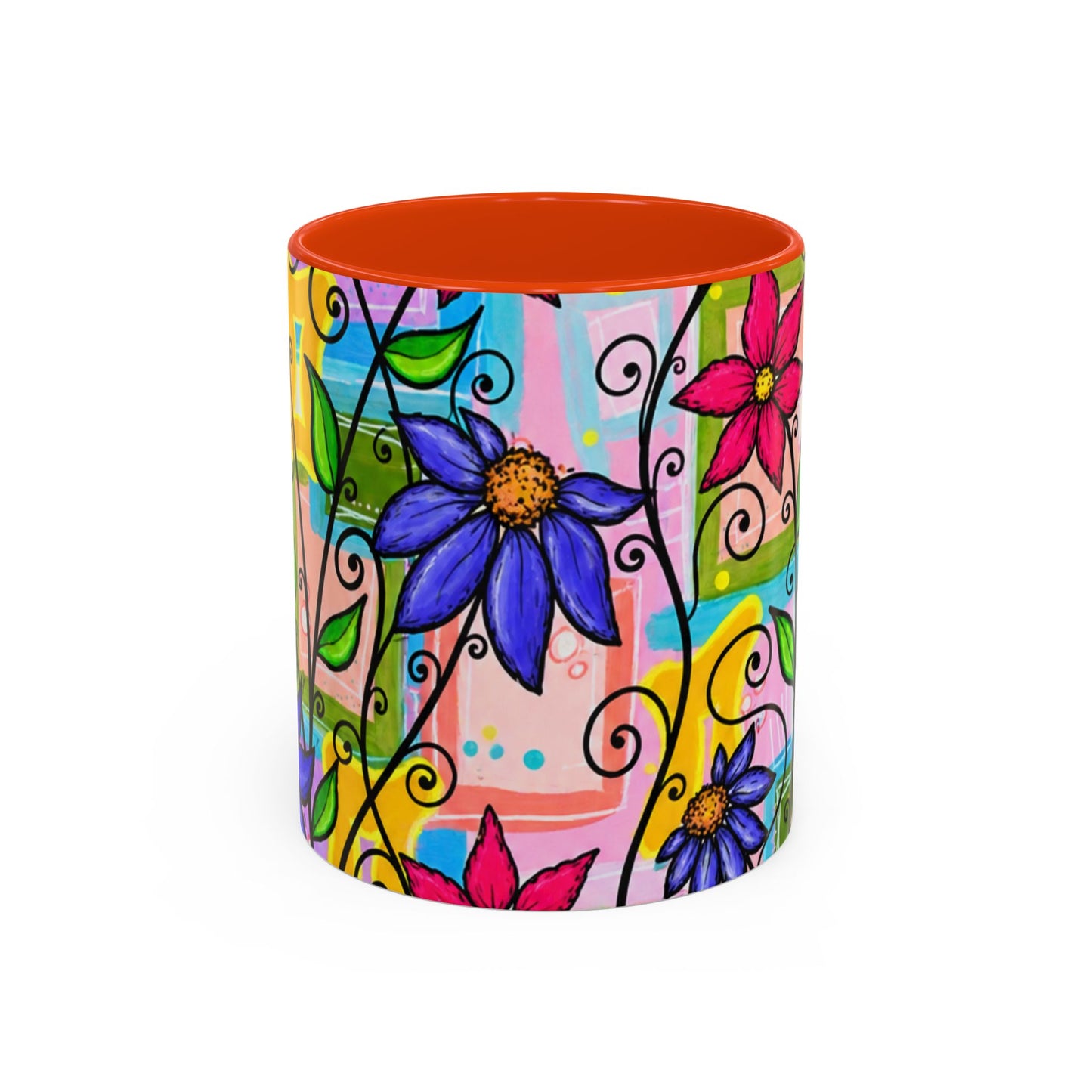 Colorful Floral Art Mug – Vibrant Hand-Painted Flowers (11oz, 15oz)