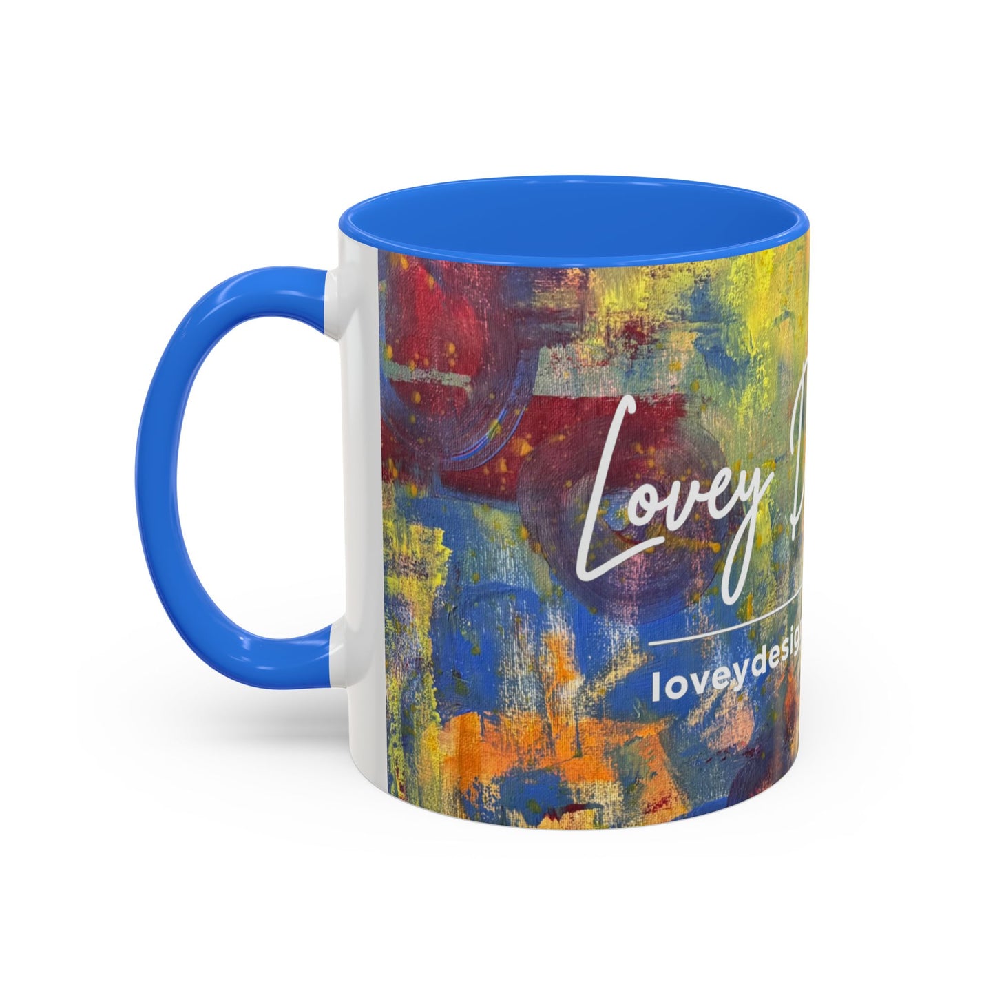 Colorful Abstract Art Mug (11oz & 15oz) — Hand-Painted Vibe, Logo Accent