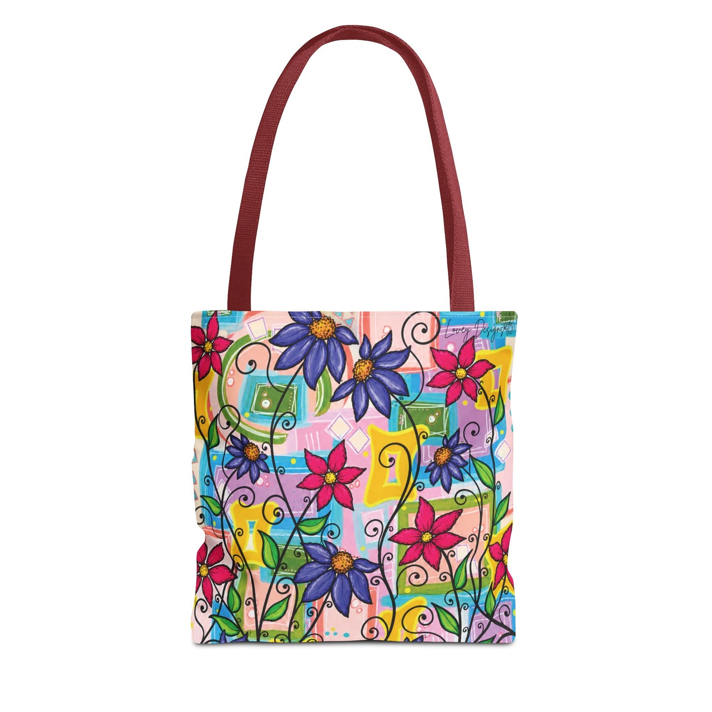 Copy of Floral Teacup Pattern Tote Bag – Vintage Daisies & Bouquet All-Over Print