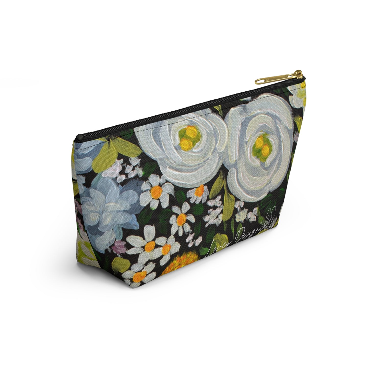 Midnight Garden — Floral Accessory Pouch Garden Makeup Bag \