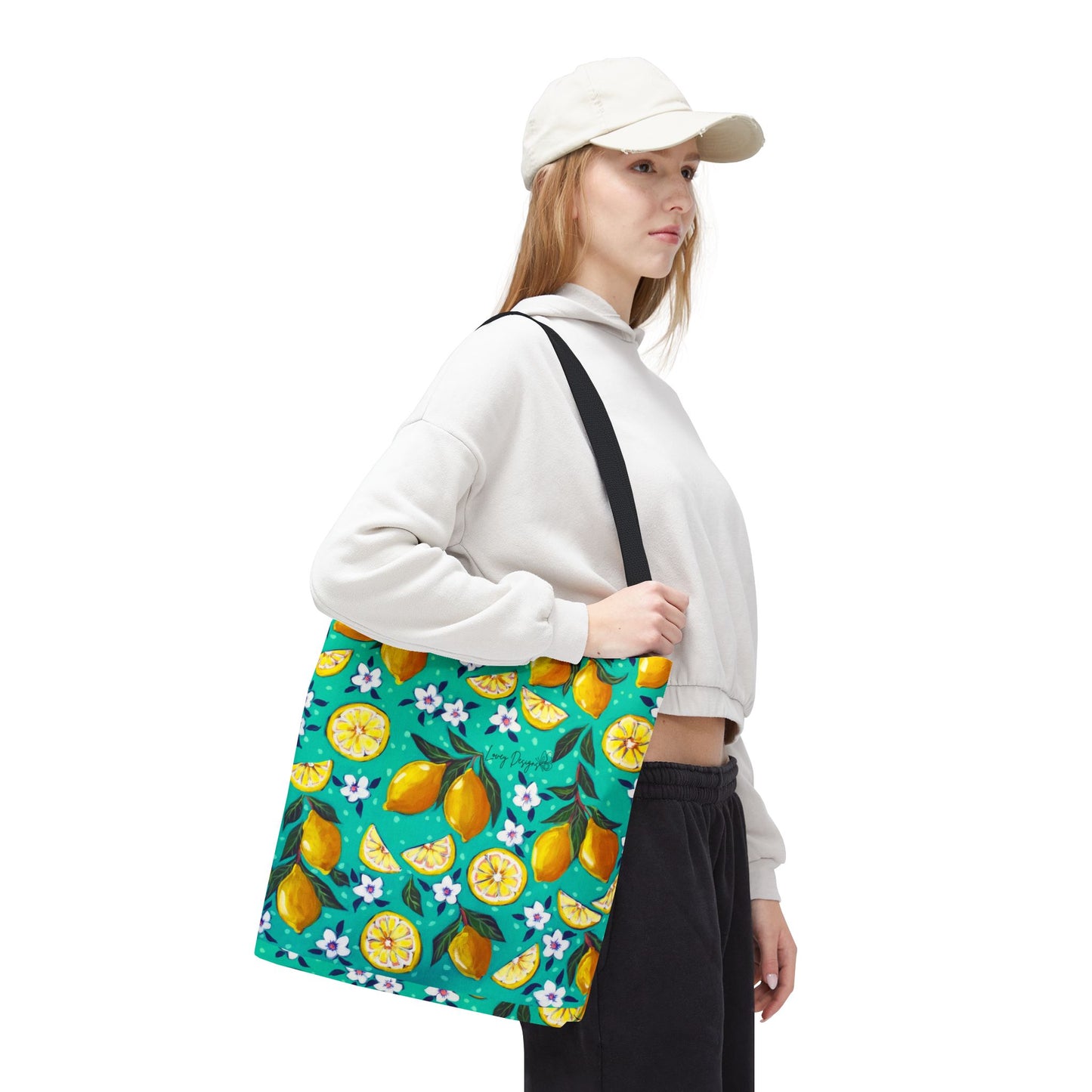 Lemon Blossom Tote Bag — Vibrant Citrus All-Over Print