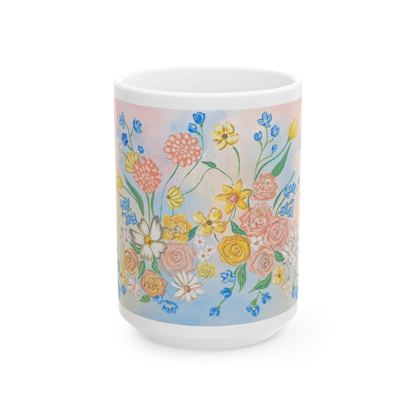 Bloom Where You Are Planted Ceramic Mug — Spring Floral Coffee Cup (11oz/15oz)