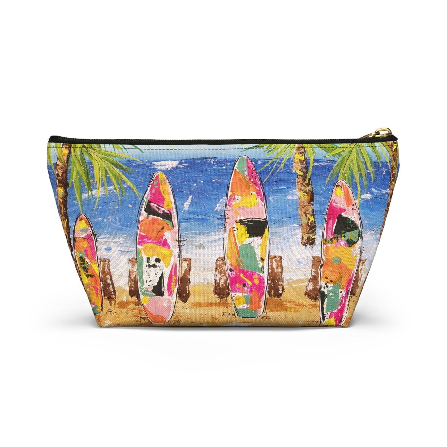 Surfboard Beach Accessory Pouch — Tropical Cosmetic Travel Bag