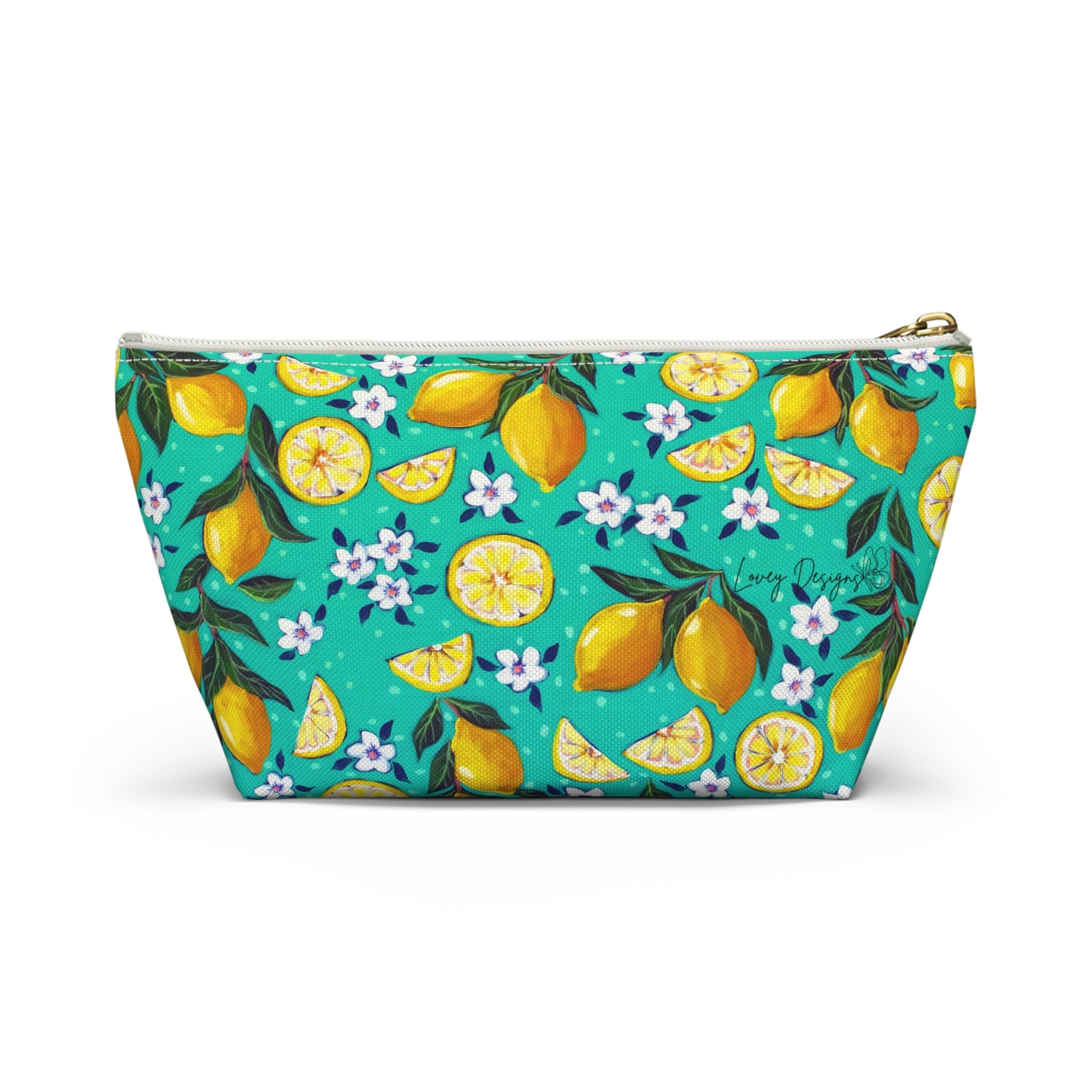 Lemon Blossom Accessory Pouch — T‑Bottom Cosmetic Bag
