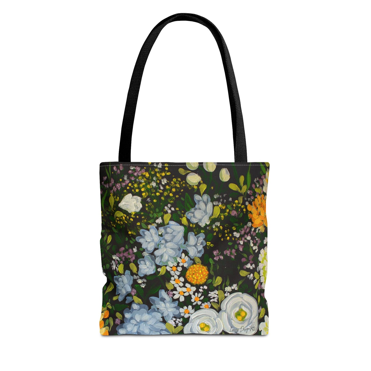 Midnight Garden - Floral Canvas Tote